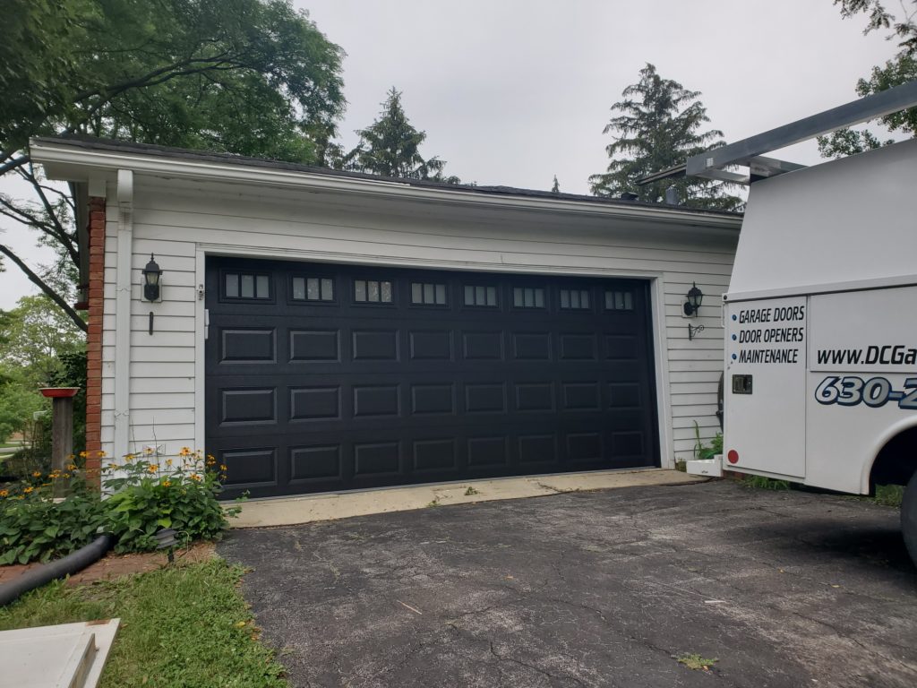 chi black garage door