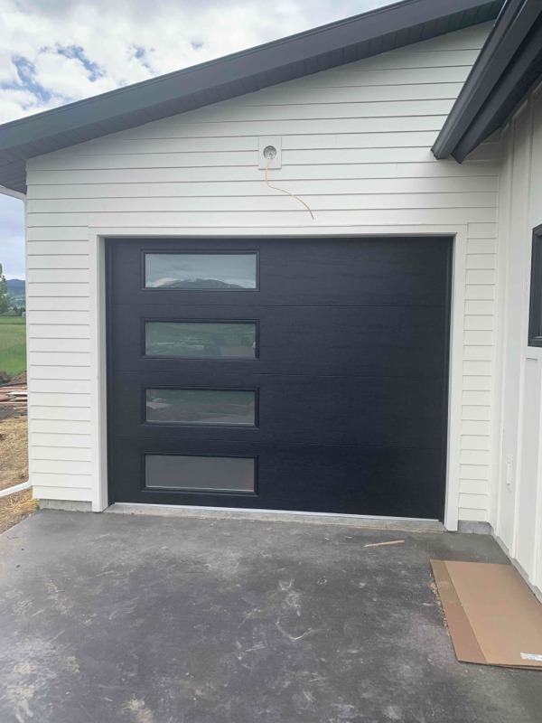 black modern garage door
