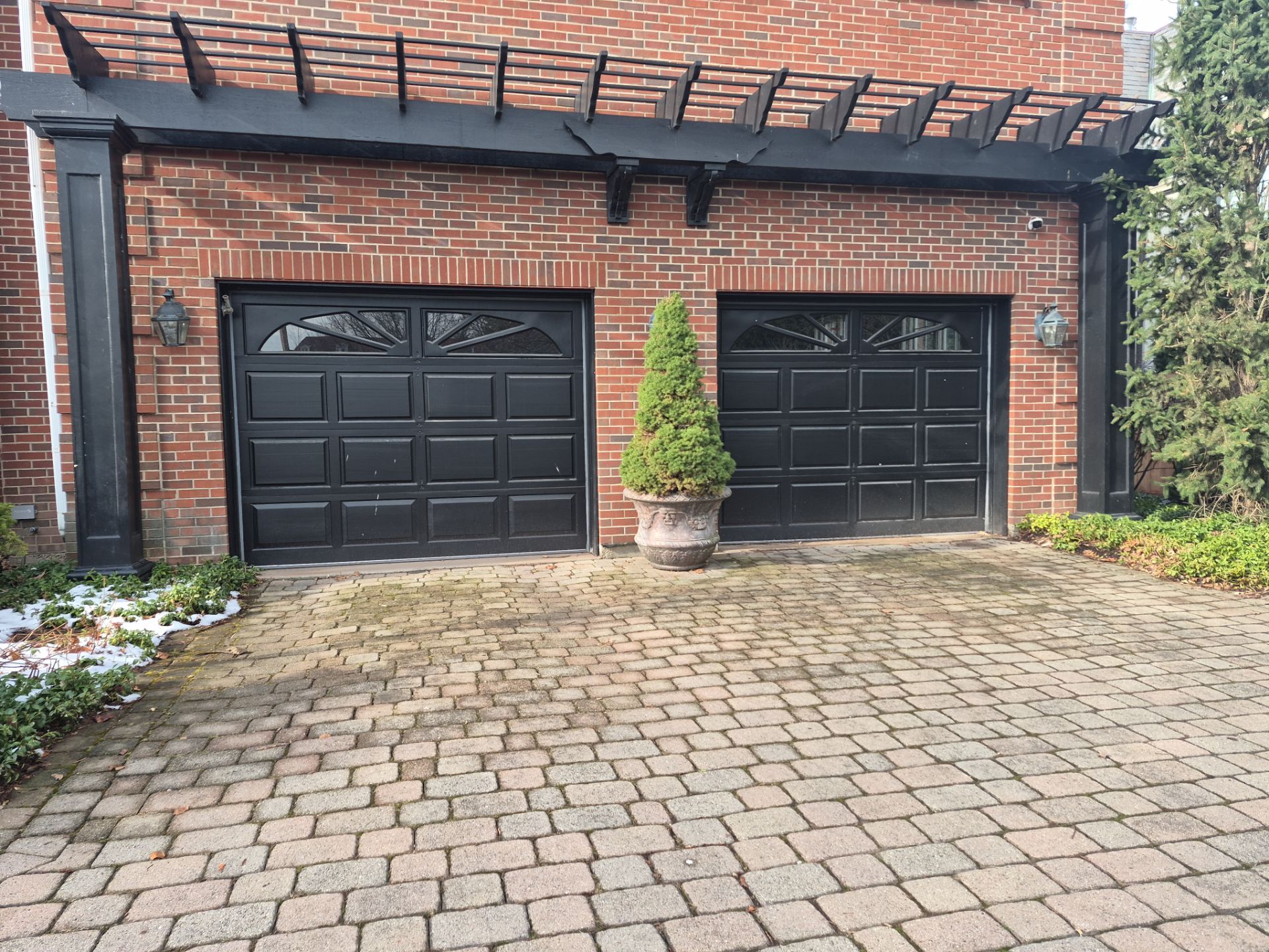 black garage doors